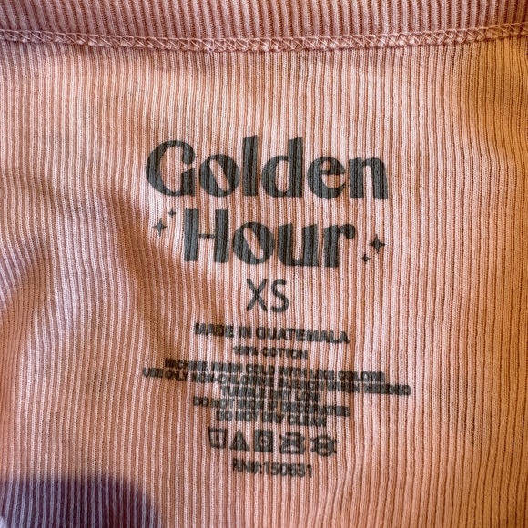 NWOT Pink Martini Cropped Tank Top by Golden Hour Size XS 100% Cotton Ribbed - Picture 4 of 8